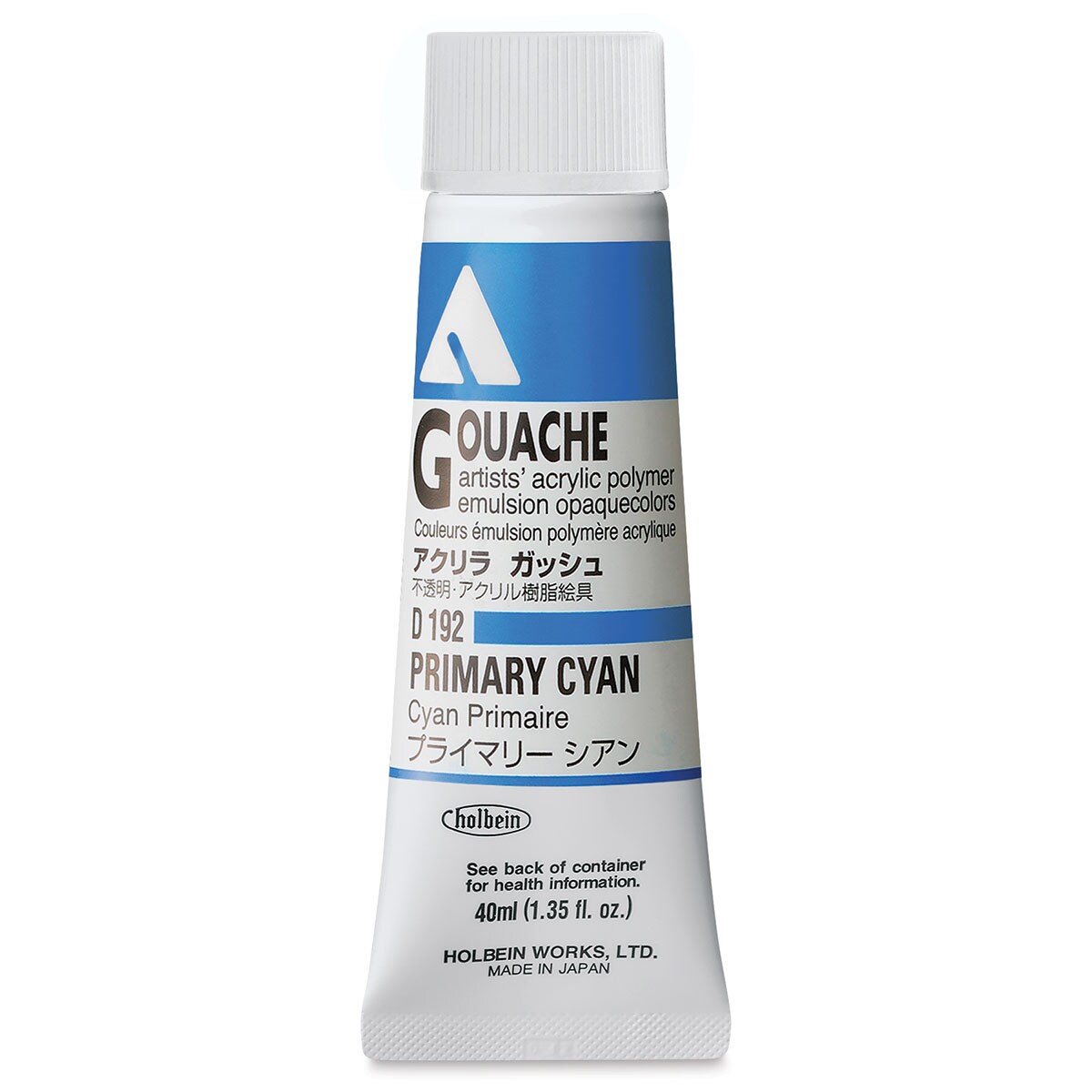 Holbein Acrylic Gouache – Primary Cyan, 40 ml tube