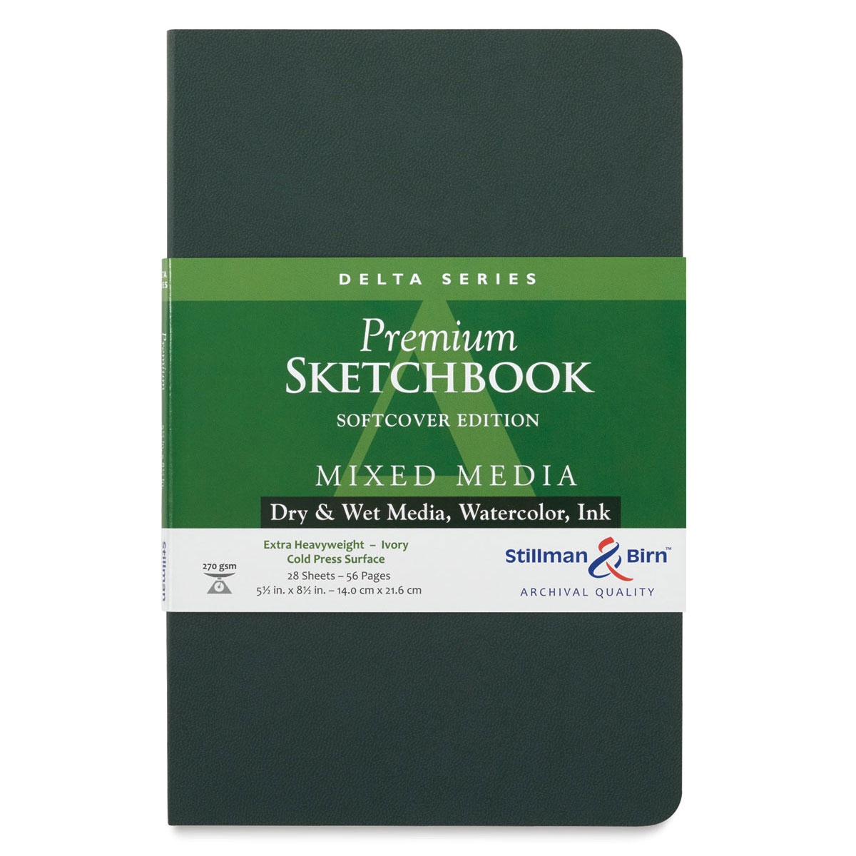 Stillman &#x26; Birn Sketchbook - Delta Series, Softcover, 8-1/2&#x22; x 5-1/2&#x22;, Portrait, 25 Sheets