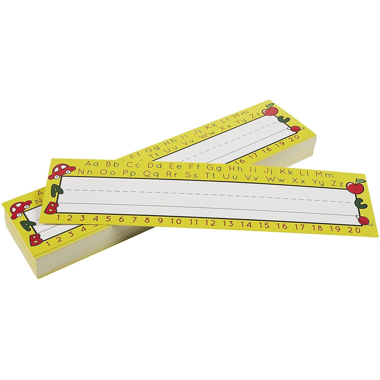 72 Pack Name Plates for Desks, Name Tags for Classroom with Alphabet and Line Strips, School Supplies for Teachers, 11.5 x 3 In