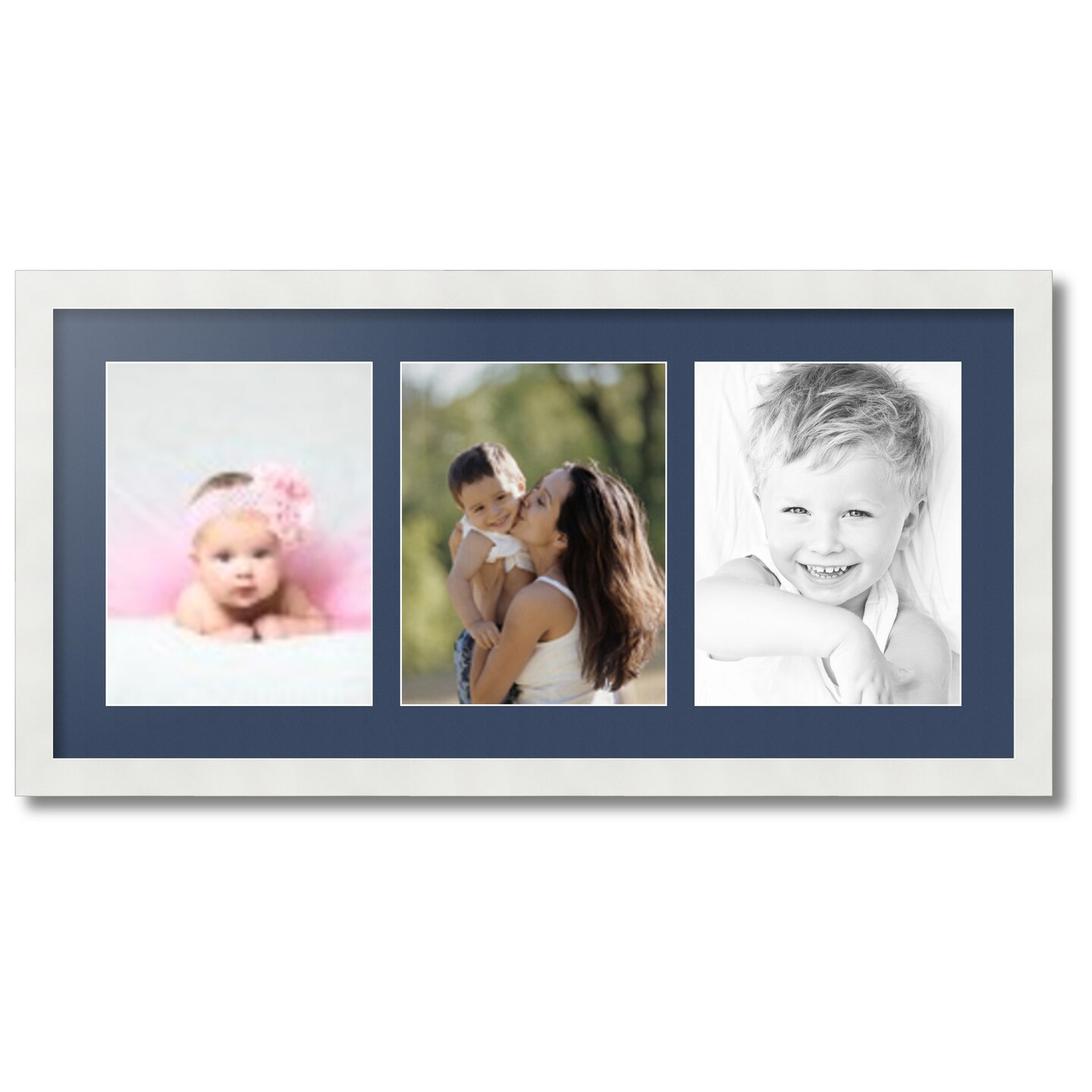 ArtToFrames Collage Photo Picture Frame with 3 - 8.5x11 inch Openings, Framed in White with Over 62 Mat Color Options and Plexi Glass (CSM-3966-28)