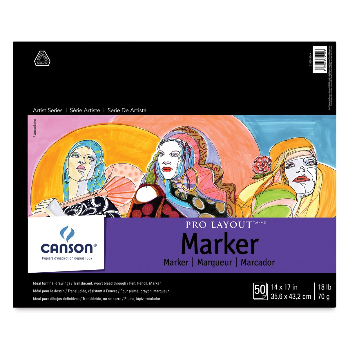 Canson Pro-Layout Marker Paper - 14&#x22; x 17&#x22;, 50 Sheets