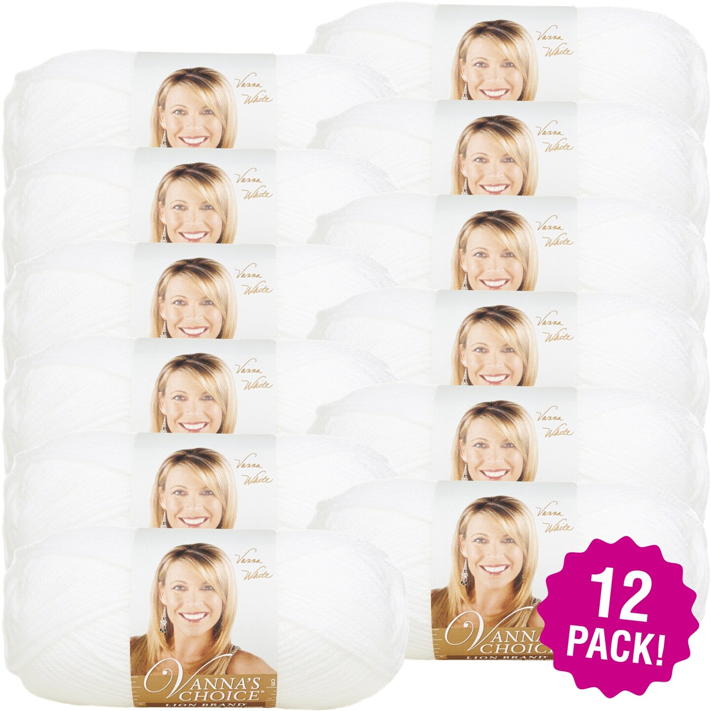 (12 Pack) Lion Brand Vanna&#x27;s Choice Yarn - White