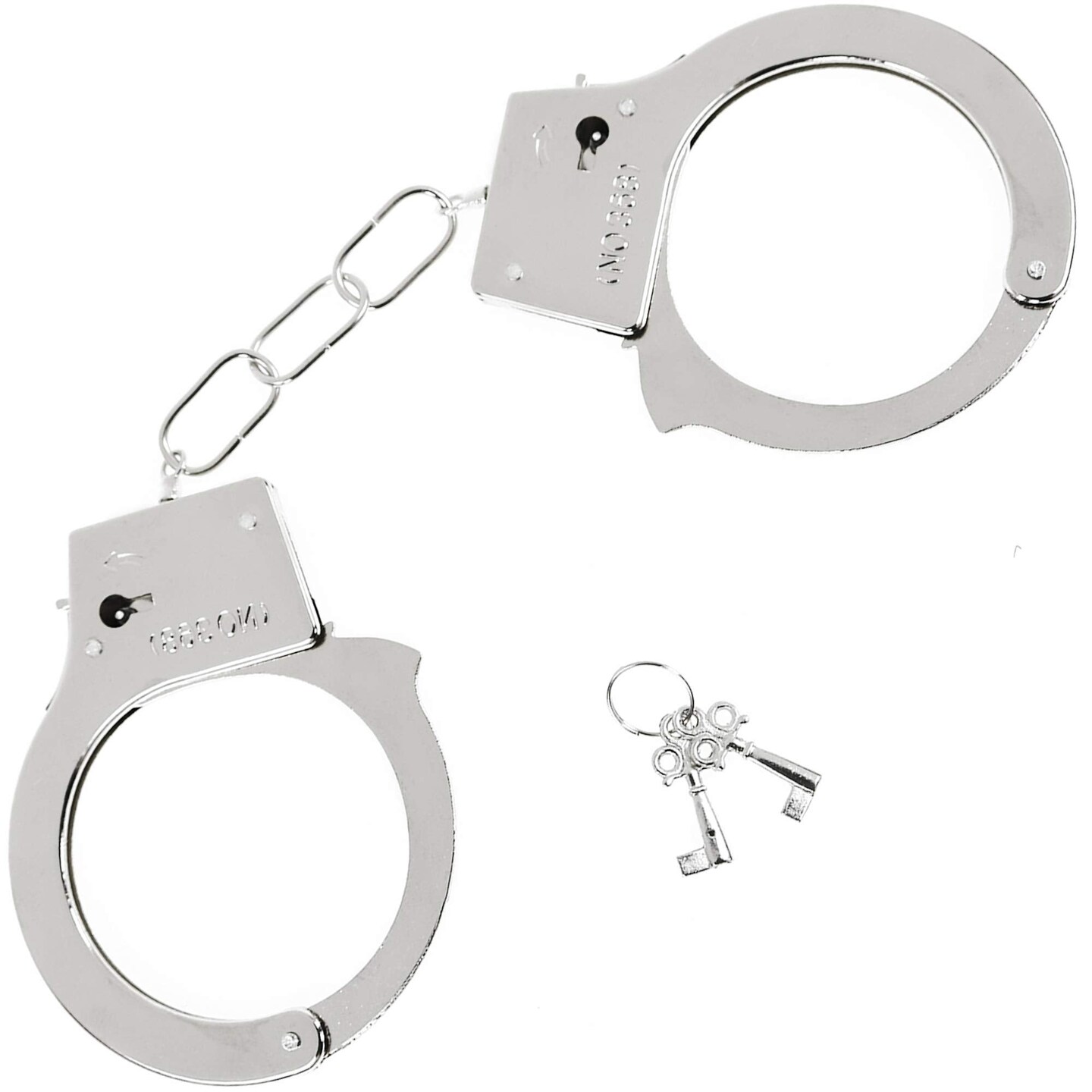 Metal Handcuffs With Keys Toy Police Costume Prop Accessories Metal Chain Hand Cuffs With