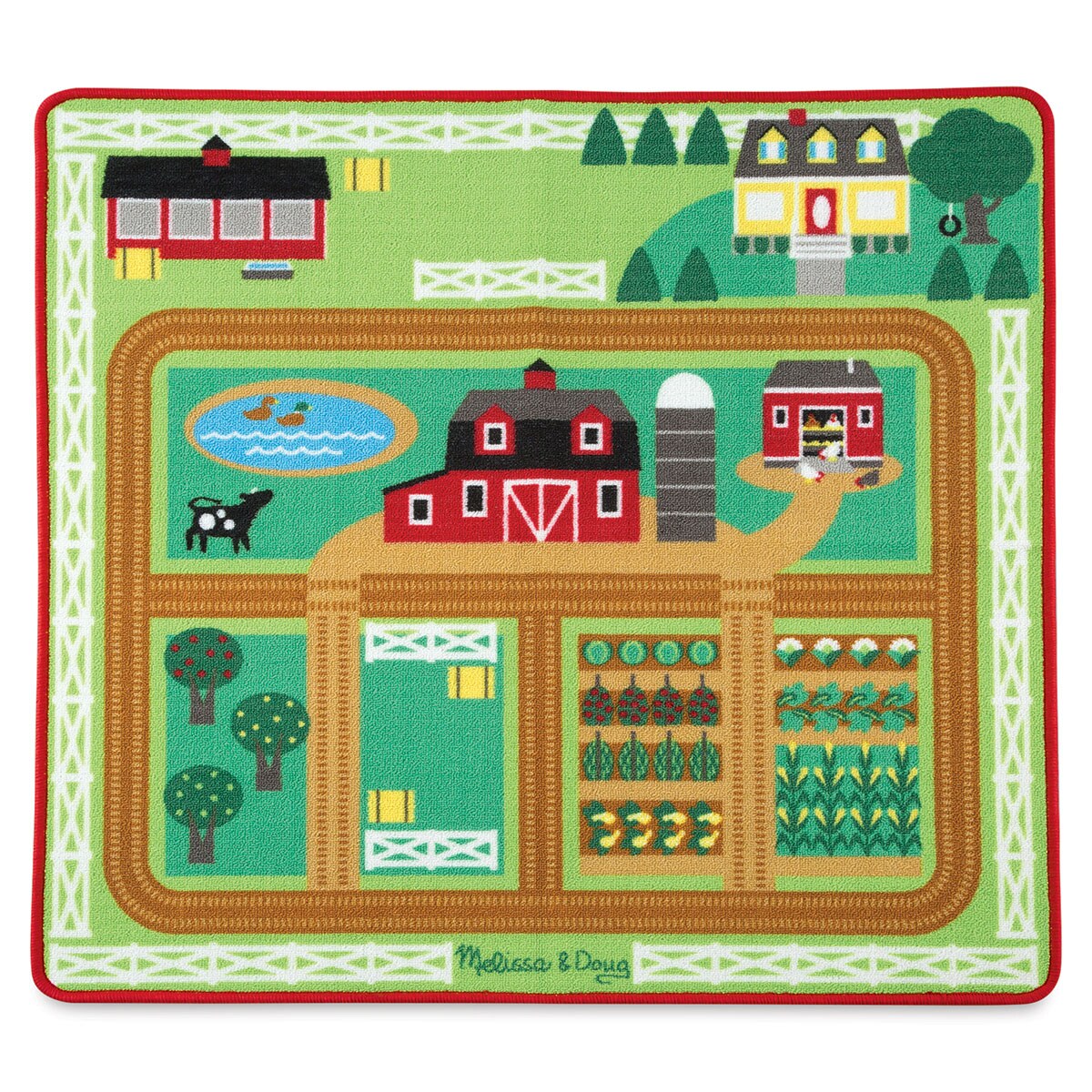 Melissa &#x26; Doug Activity Rug - Round the Barnyard Farm Rug and Animal Set