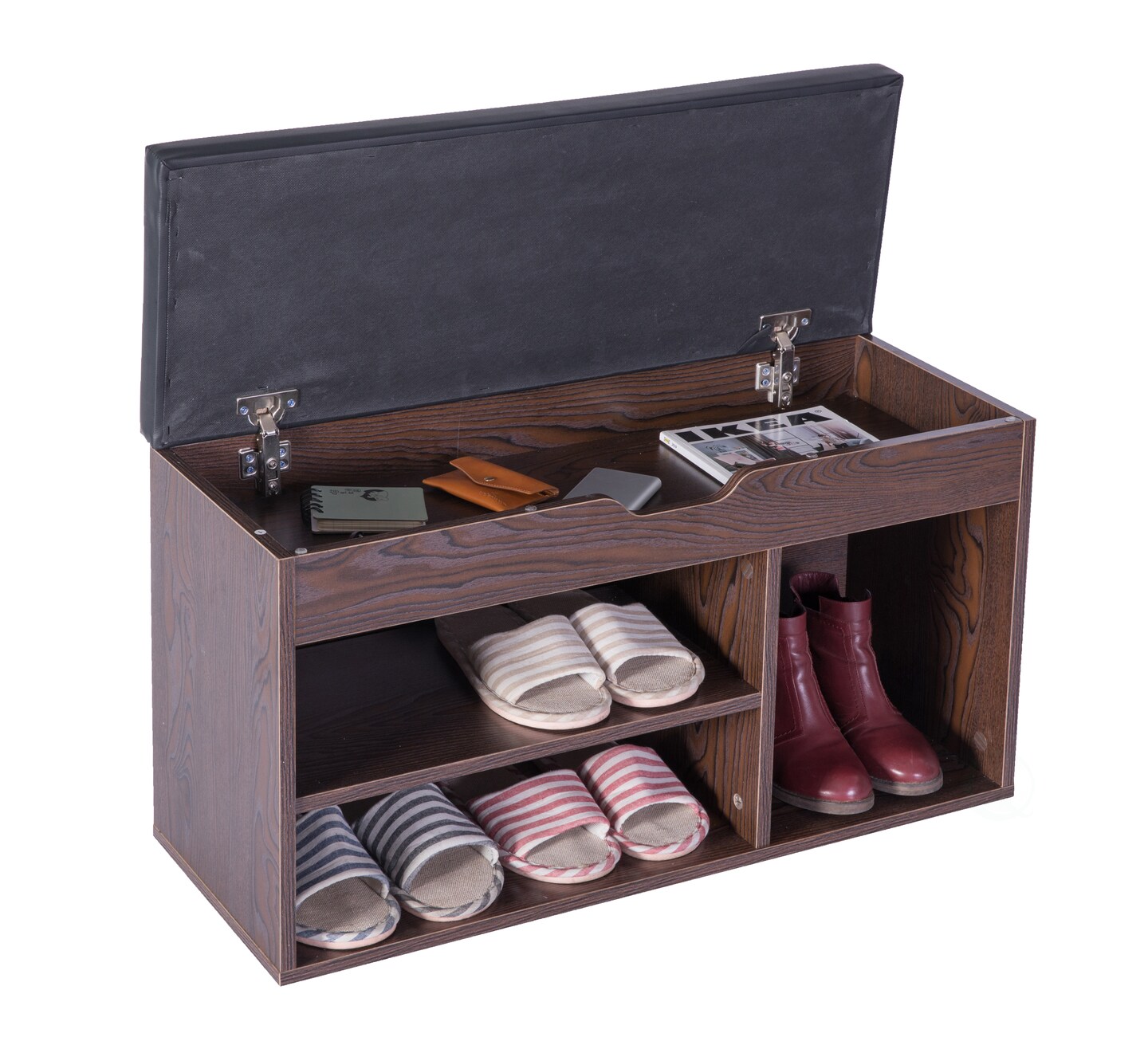 Entryway Storage Shoe Rack with Top Seat