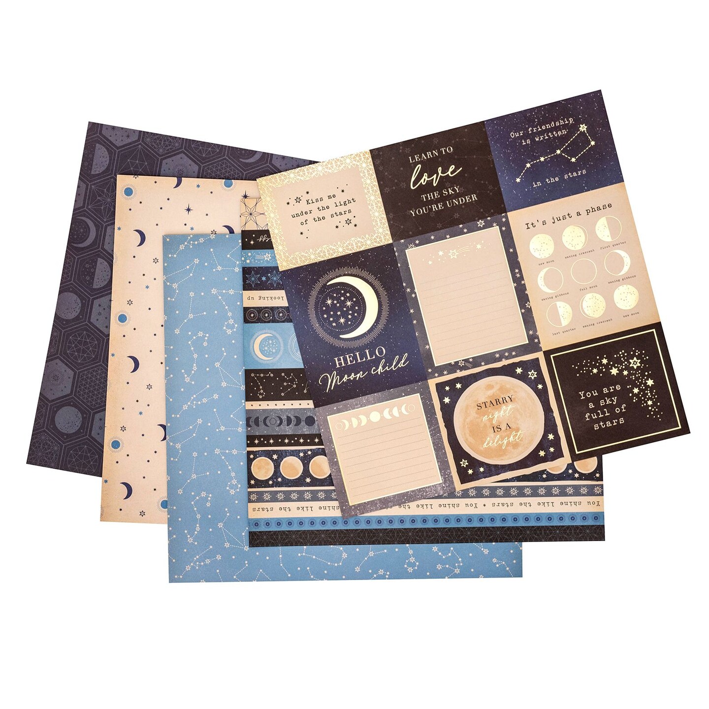 STACKS - DCWV - 12 X 12 - DOUBLE-SIDED - LUNA - GOLD FOIL - 36 SHEETS 624380