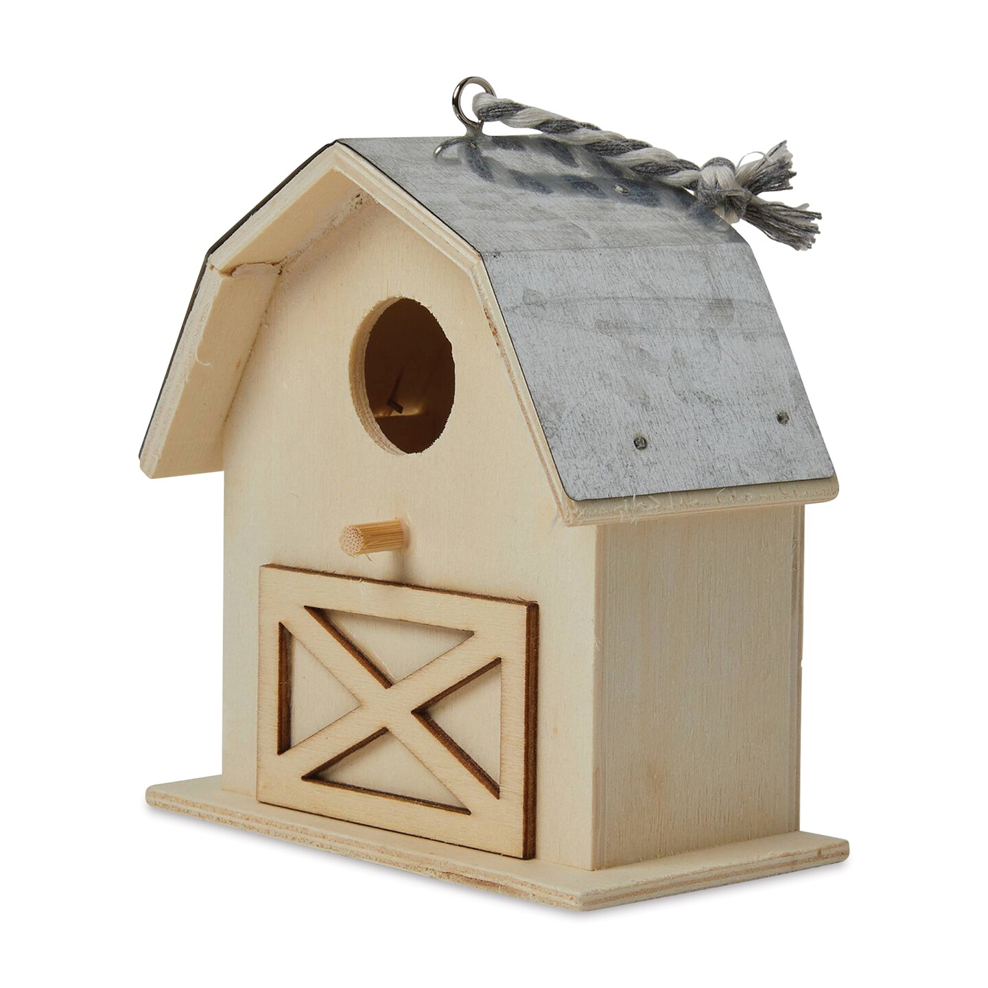 Park Lane Unfinished Wood Birdhouse - Barn, Metal Roof