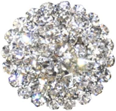 Belagio Rhinestone Shank Button, 0.75" Diameter, 1 Piece, Cluster Design, Silver/Crystal