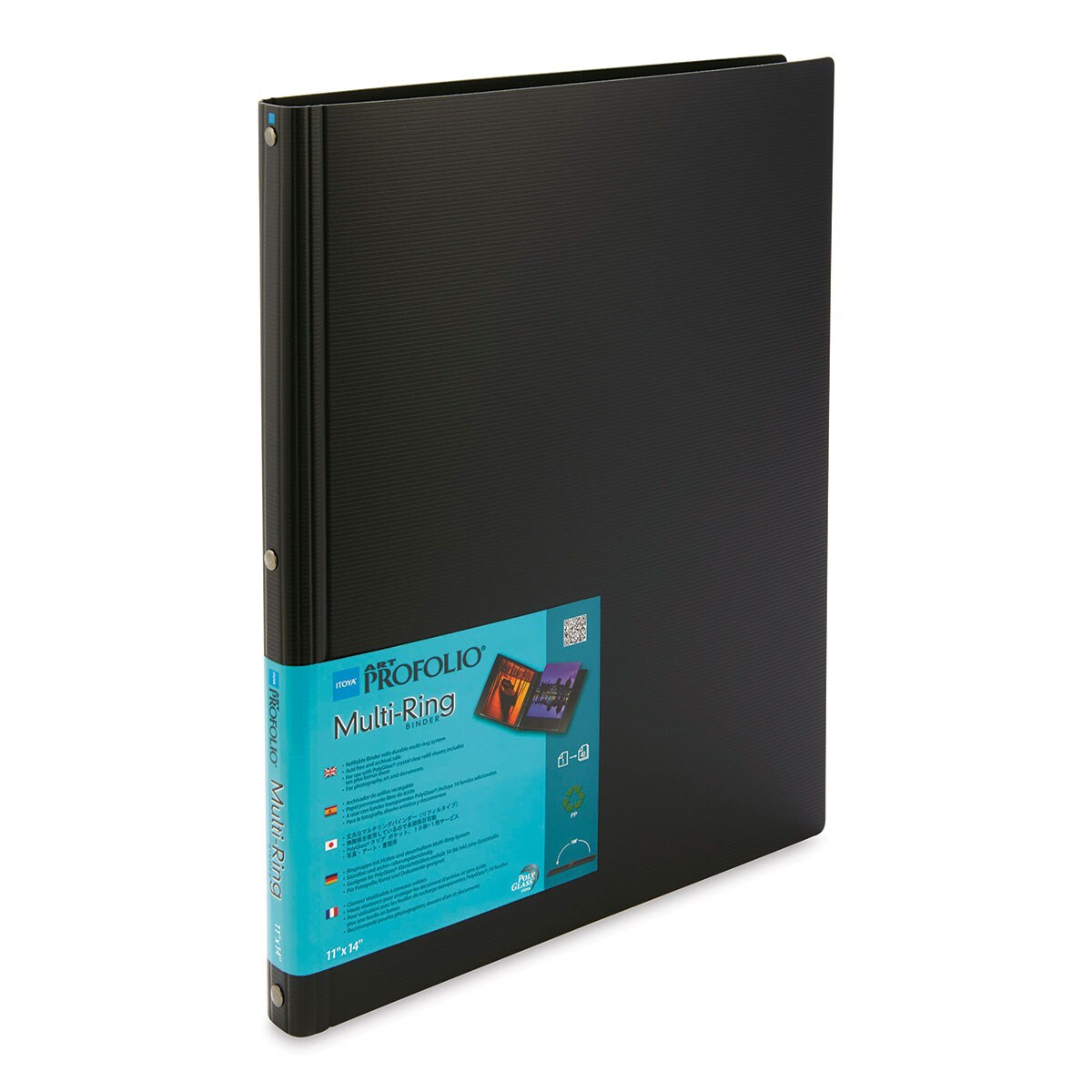 Itoya Art Profolio Multi-Ring Binder - 11&#x22; x 14&#x22;, Black, Portrait