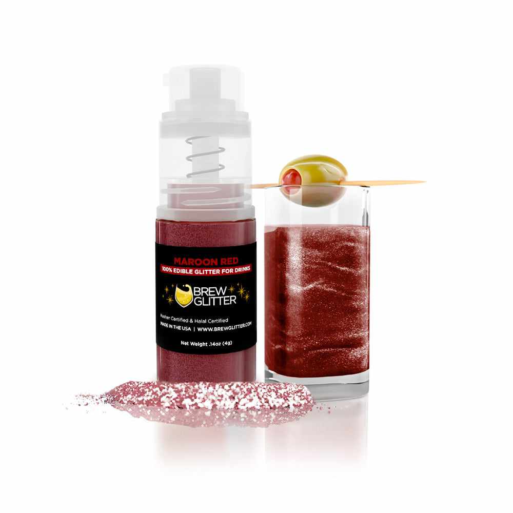 Maroon Red Drink Glitter Edible Powder Dust Glitter Spray for Drinks