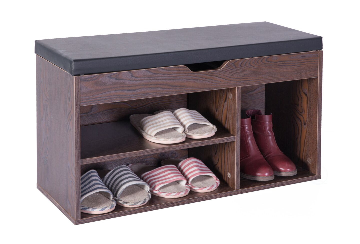 Entryway Storage Shoe Rack with Top Seat
