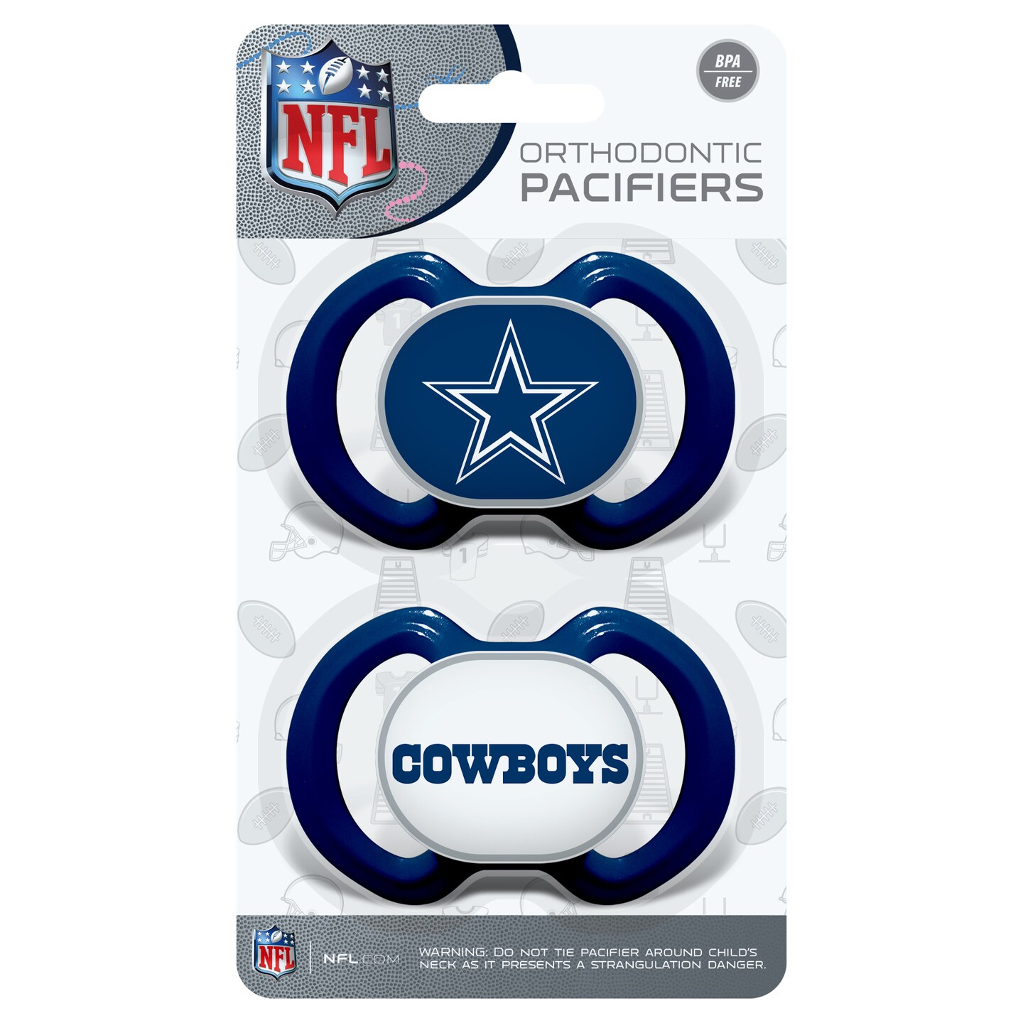 BabyFanatic Pacifier 2-Pack - NFL Dallas Cowboys - Officially Licensed  League Gear