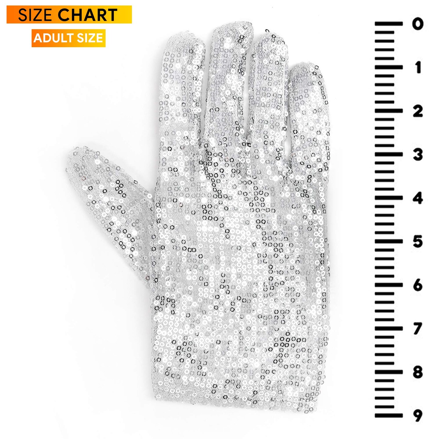 Sparkly Silver Sequin Glove Right Hand