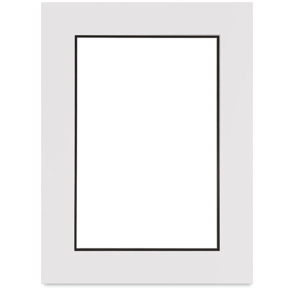 Blick Double Mat - Smooth White/Smooth Black, 18&#x22; x 24&#x22; (12&#x22; x 18&#x22; opening)