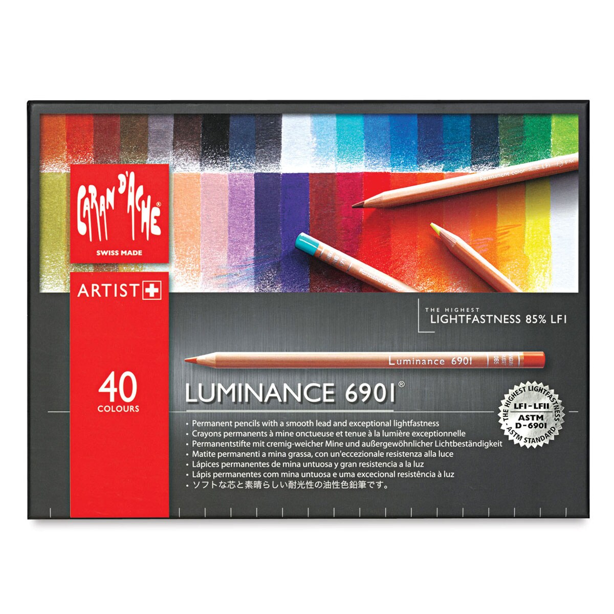 Caran d&#x27;Ache Luminance Colored Pencils - Assorted Colors, Set of 40