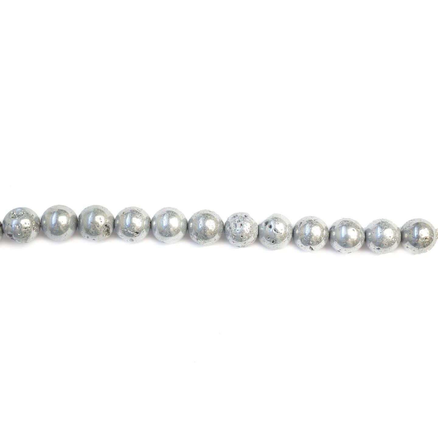 Silver Iris Coated Druzy Agate Stone Round 10mm Beads