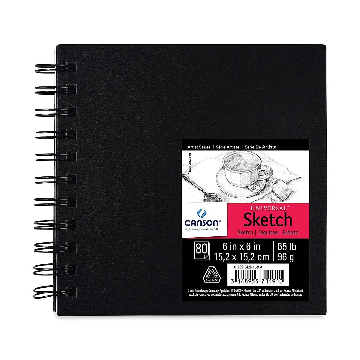 Canson Universal Hardcover Sketchbook - 6&#x22; x 6&#x22;, 80 Sheets