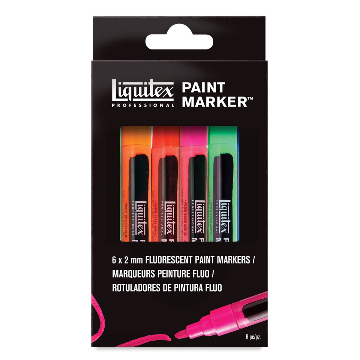Liquitex Paint Marker - Fluorescent Colors, 2mm Tip, Set of 6