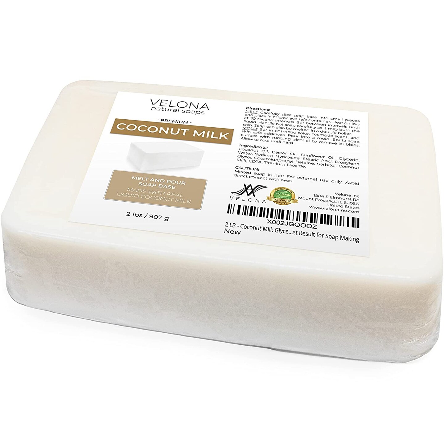 Velona Coconut Milk Glycerin Soap Base - 5 lb, SLS/SLES Free, Melt and  Pour