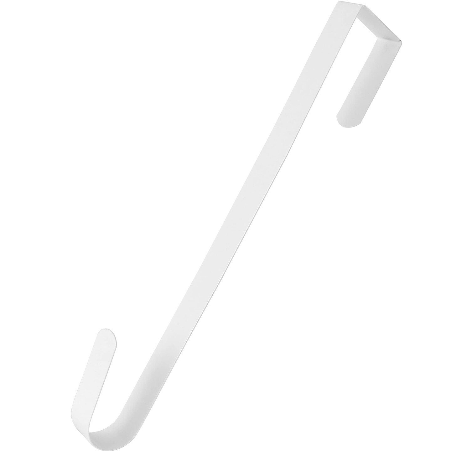 RN'D Over Door Wreath Hook - Thin Metal Overdoor Wreath Holder Seasonal Hanger for Front or Back Door (White, 15")