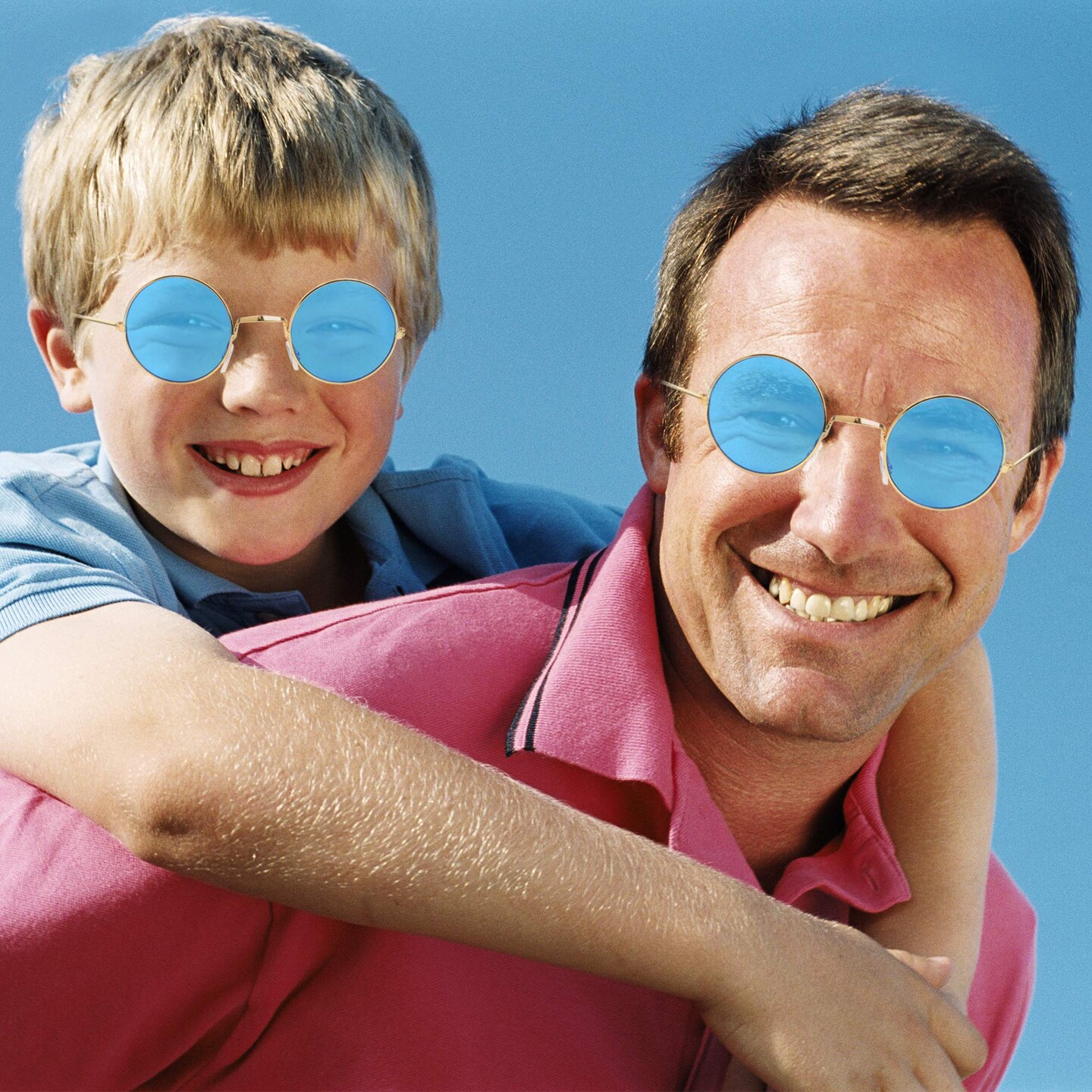 Blue Circle Hippie Glasses - Blue 60&#x27;s Style Hipster Circle Sunglasses - 1 Pair
