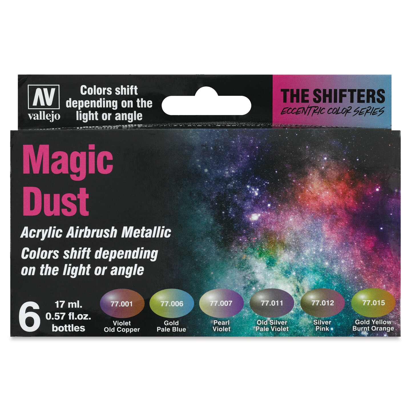 Vallejo The Shifters Eccentric Color Series Acrylic Airbrush Colors - 17 ml, Set of 6, Magic Dust