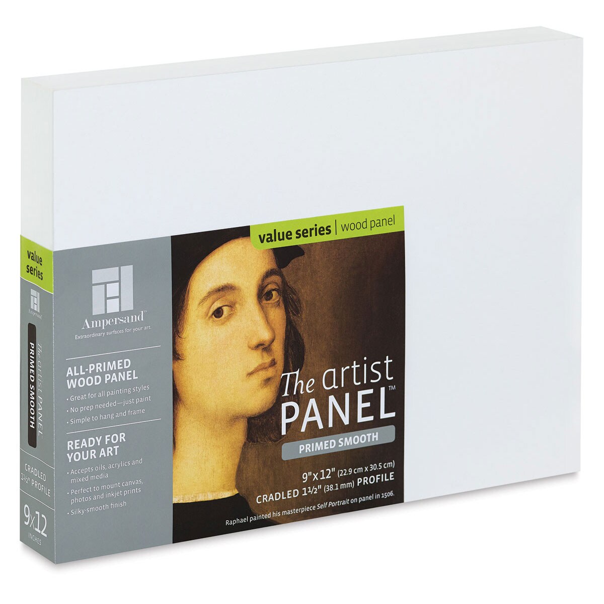 Ampersand Value Series Artist Panel - Smooth, 9" x 12", 1-1/2" Cradle