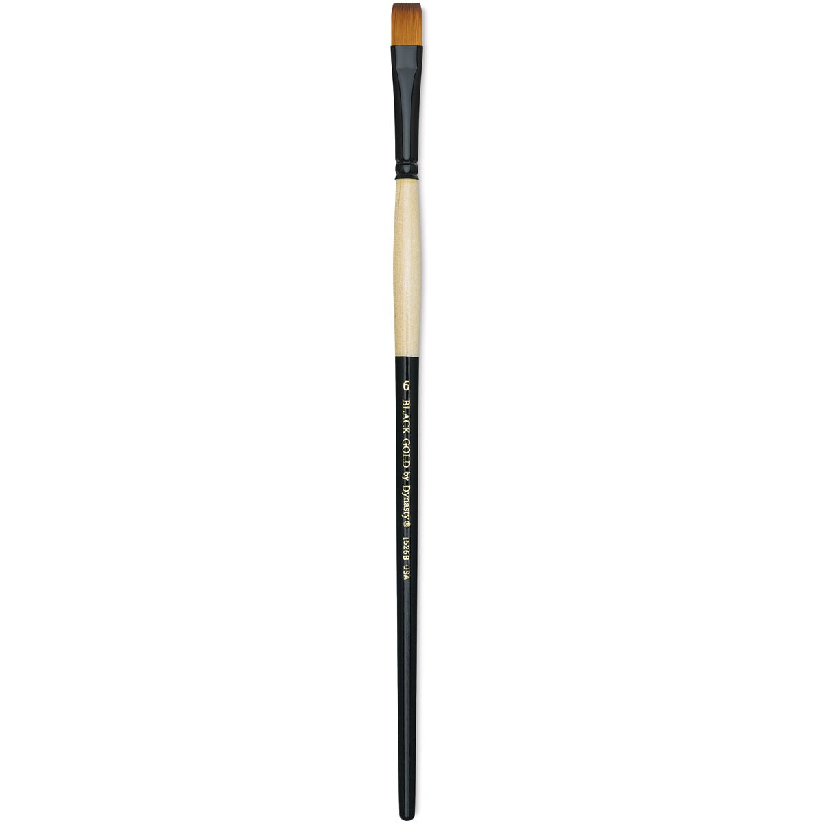 Dynasty Black Gold Brush - Bright, Long Handle, Size 6