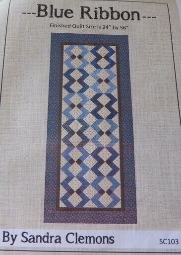 Blue Ribbon Table/Bed Runner Quilt Kit 24&#x22;x56&#x22; by Sandra Clemons
