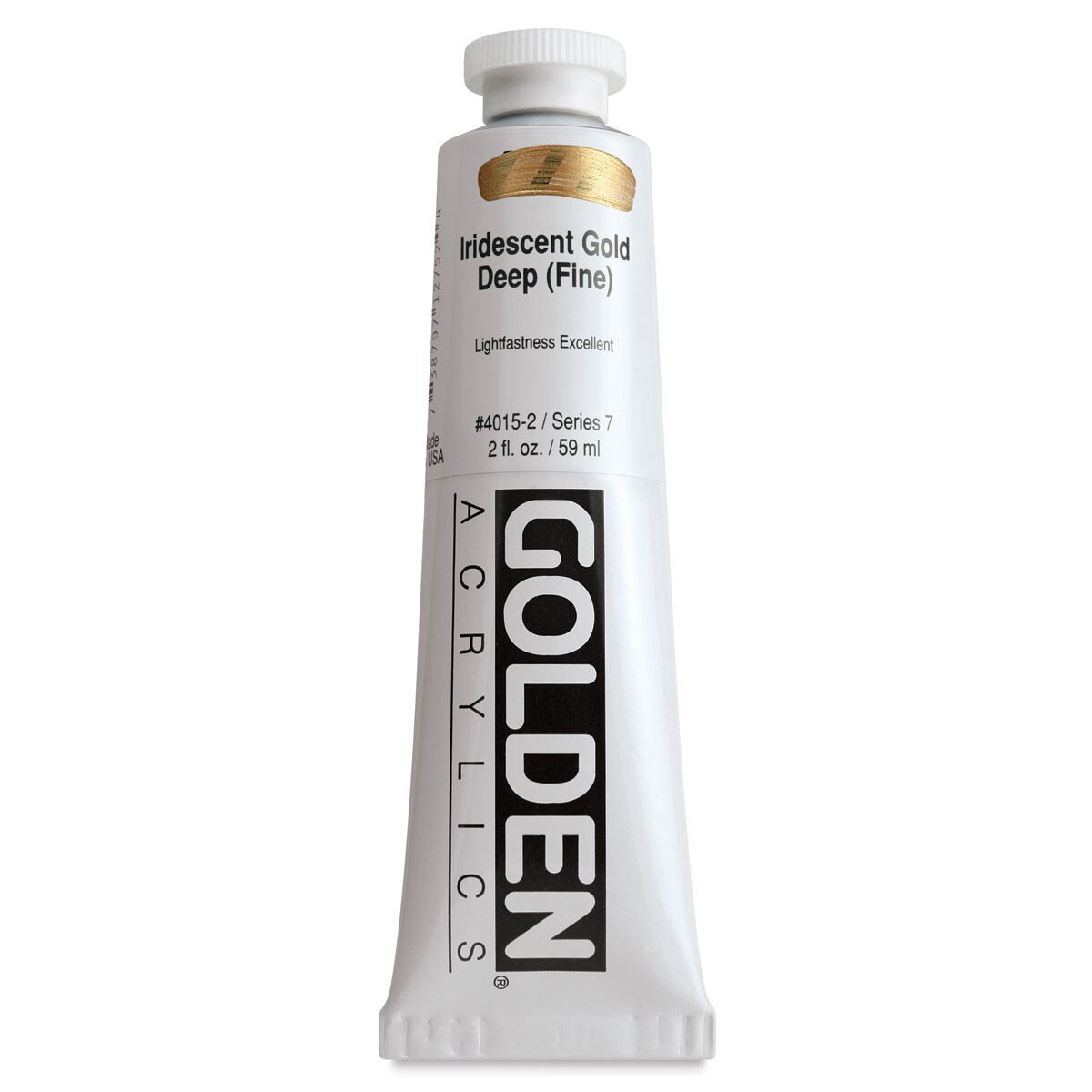 Golden Heavy Body Artist Acrylics - Iridescent Gold Deep (Fine), 2 oz Tube