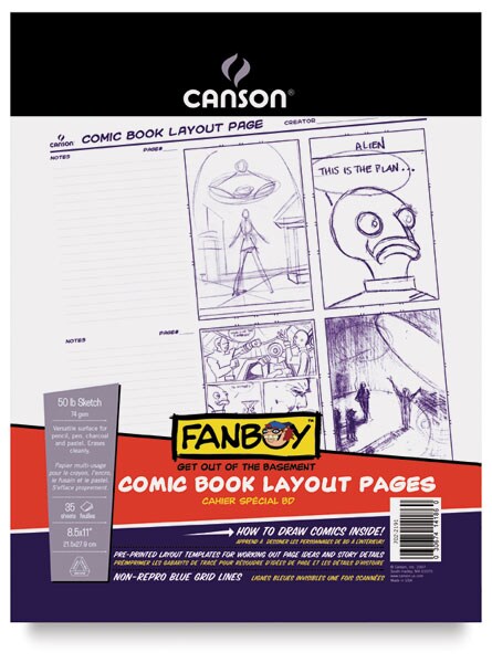 Canson Fanboy Comic book layout pages - 8 1 2 in. x 11 in. pad of