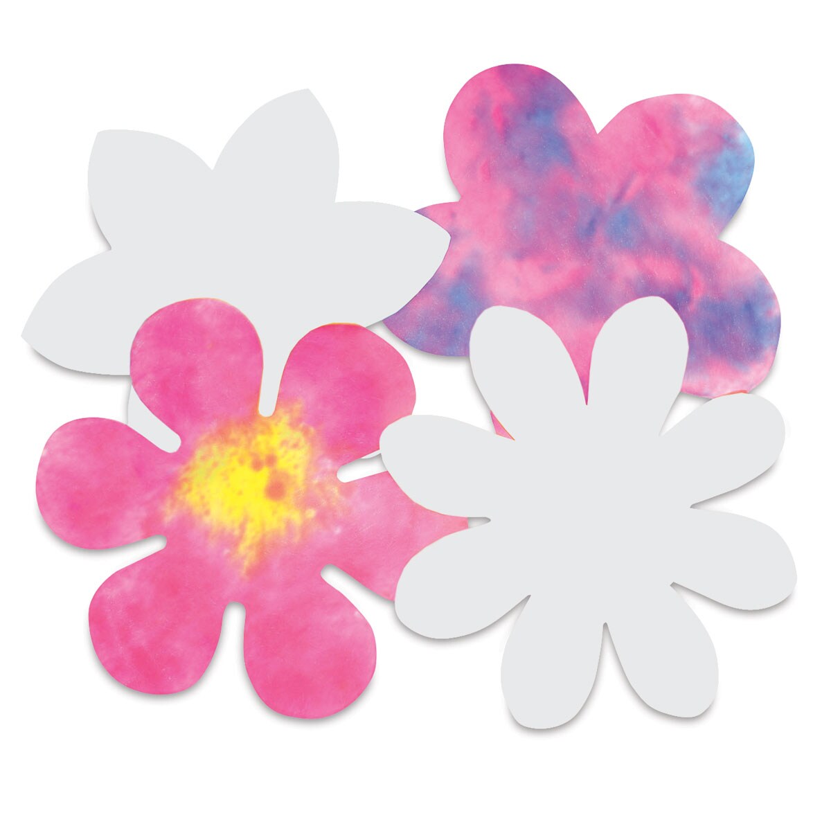 Roylco Color Diffusing Paper Pack - Flower Shapes, Pkg of 80