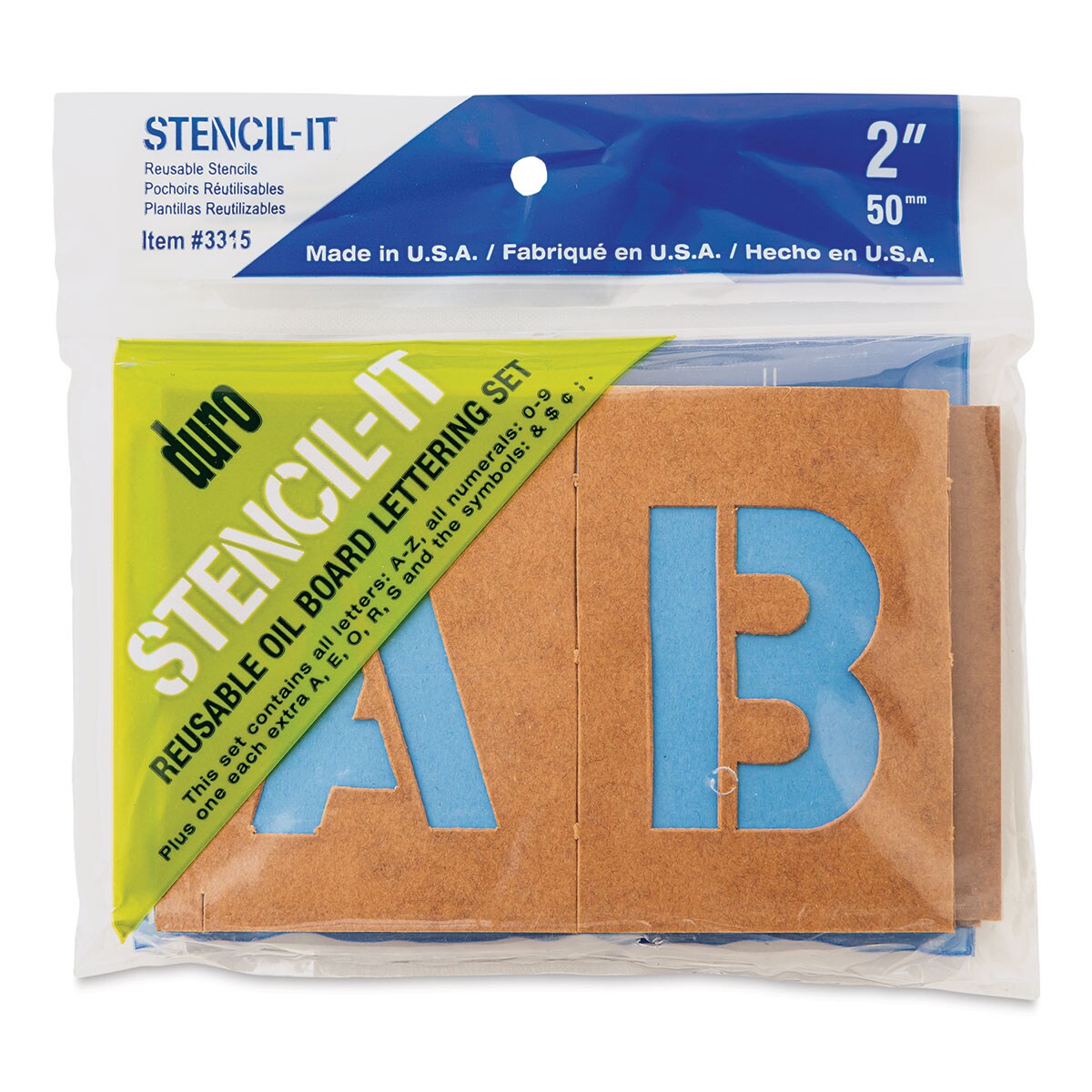 Oil Board Lettering Stencils - 2&#x22; Set