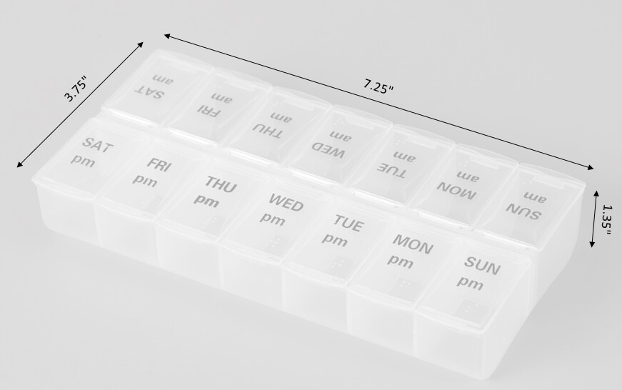 Twice Daily Clear Plastic Pill Organizer