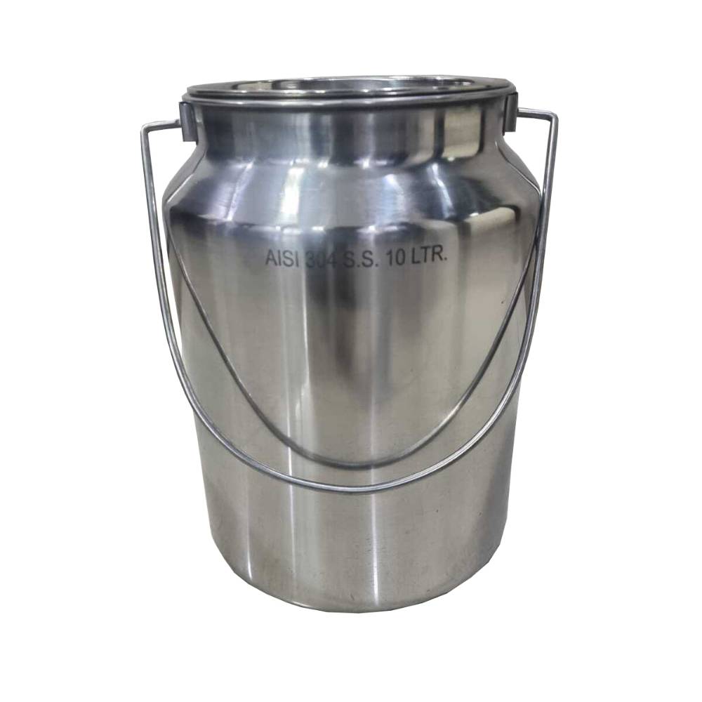 Functional and Decorative Stainless Steel Milk Can 11" H 2.6 Gallon