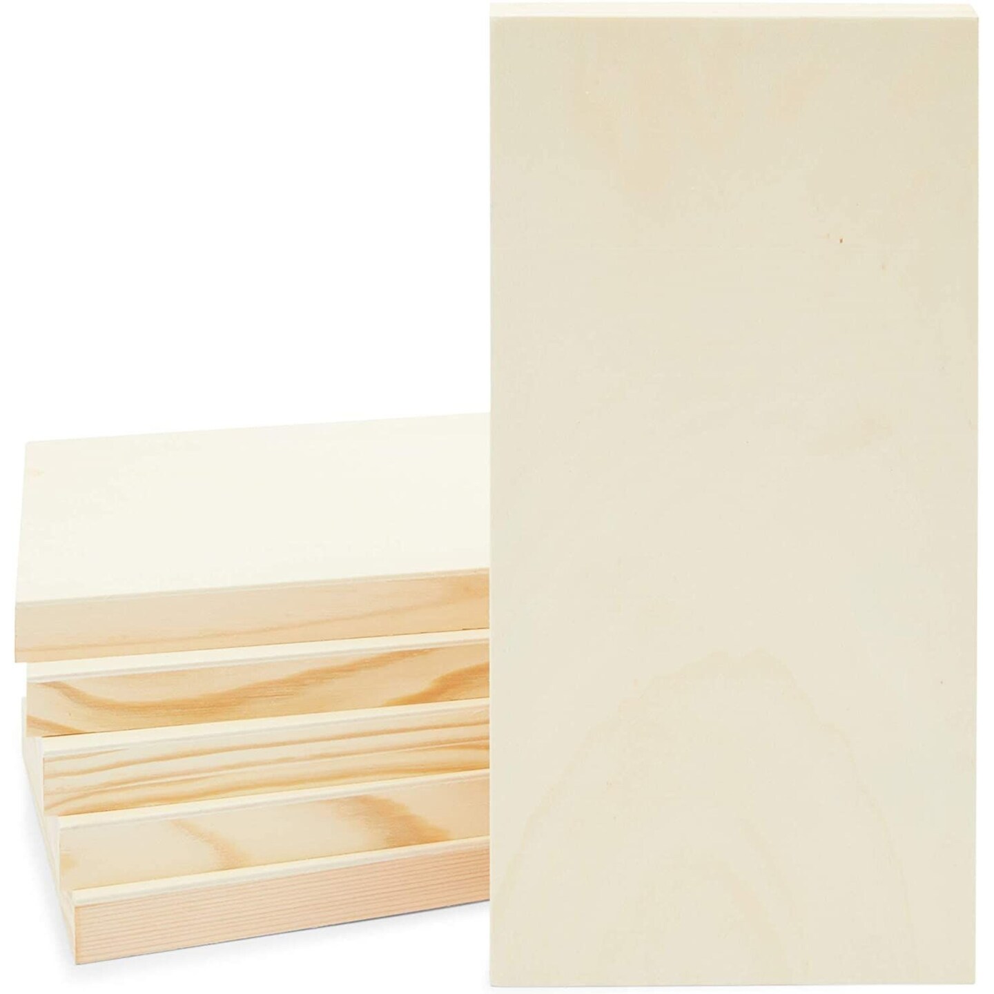 6 Pack Unfinished Wood Canvas Boards for Painting, Blank Deep Cradle ...