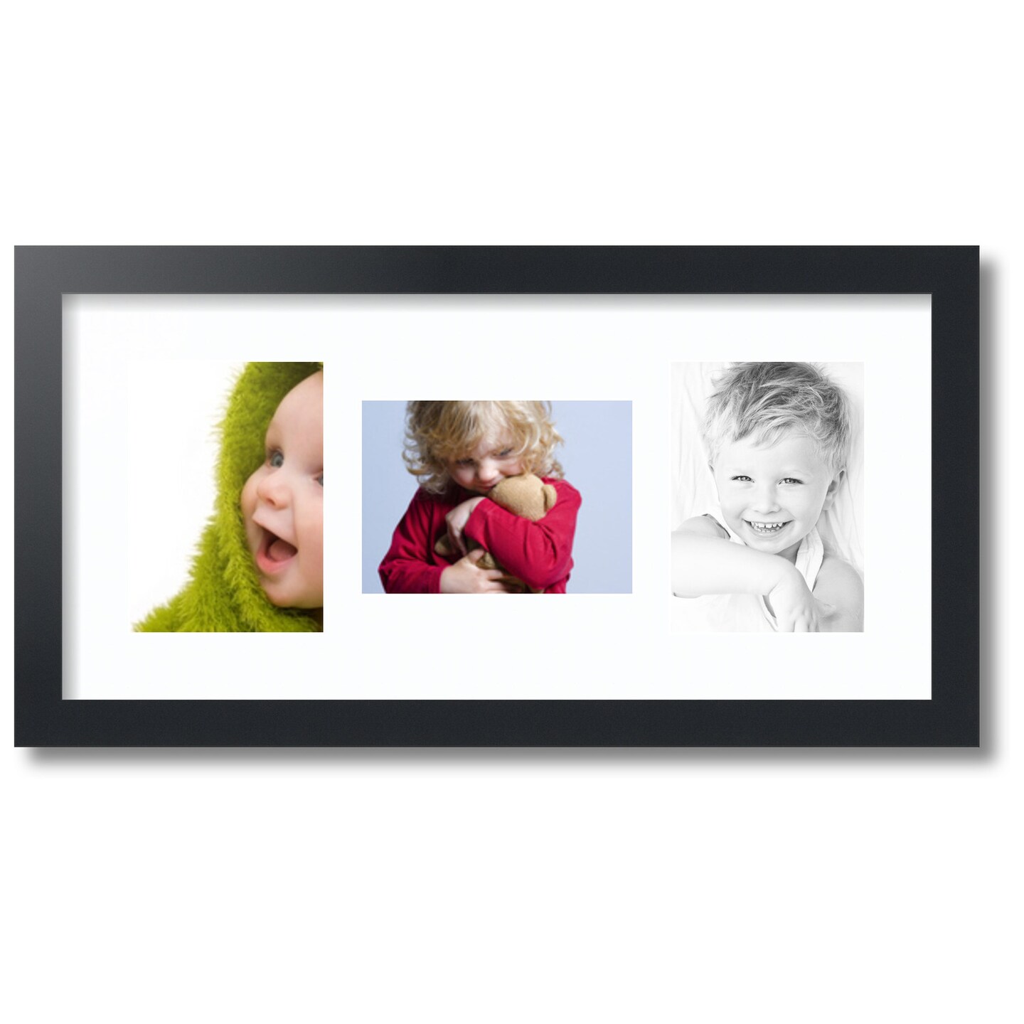 ArtToFrames Collage Photo Picture Frame with 3 - 5x7 inch Openings, Framed in Black with Over 62 Mat Color Options and Plexi Glass (CSM-3926-114)