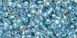 Toho 11/0 Round Japanese Seed Bead, TR11-263, Inside Color AB Crystal/Light Capri