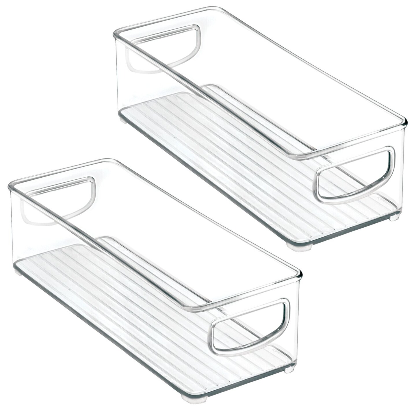 mDesign Small Plastic Kitchen Storage Container Bin with Handles, 2 Pack