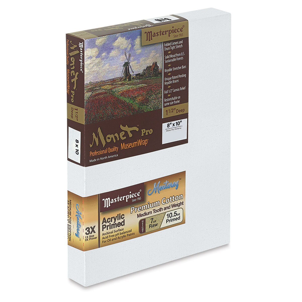 Masterpiece Monet Pro Monterey Cotton Canvas - 8&#x22; x 10&#x22;, 1-1/2&#x22; Profile