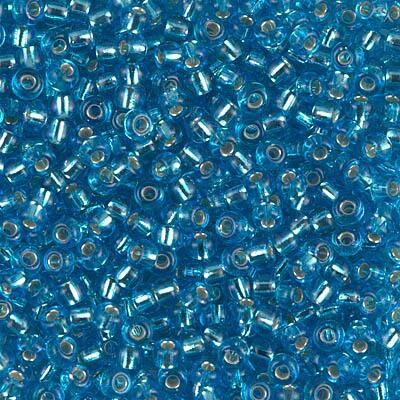 Miyuki 8 Round Seed Bead, 8-2429, Silver Lined Dark Aqua, 10 grams