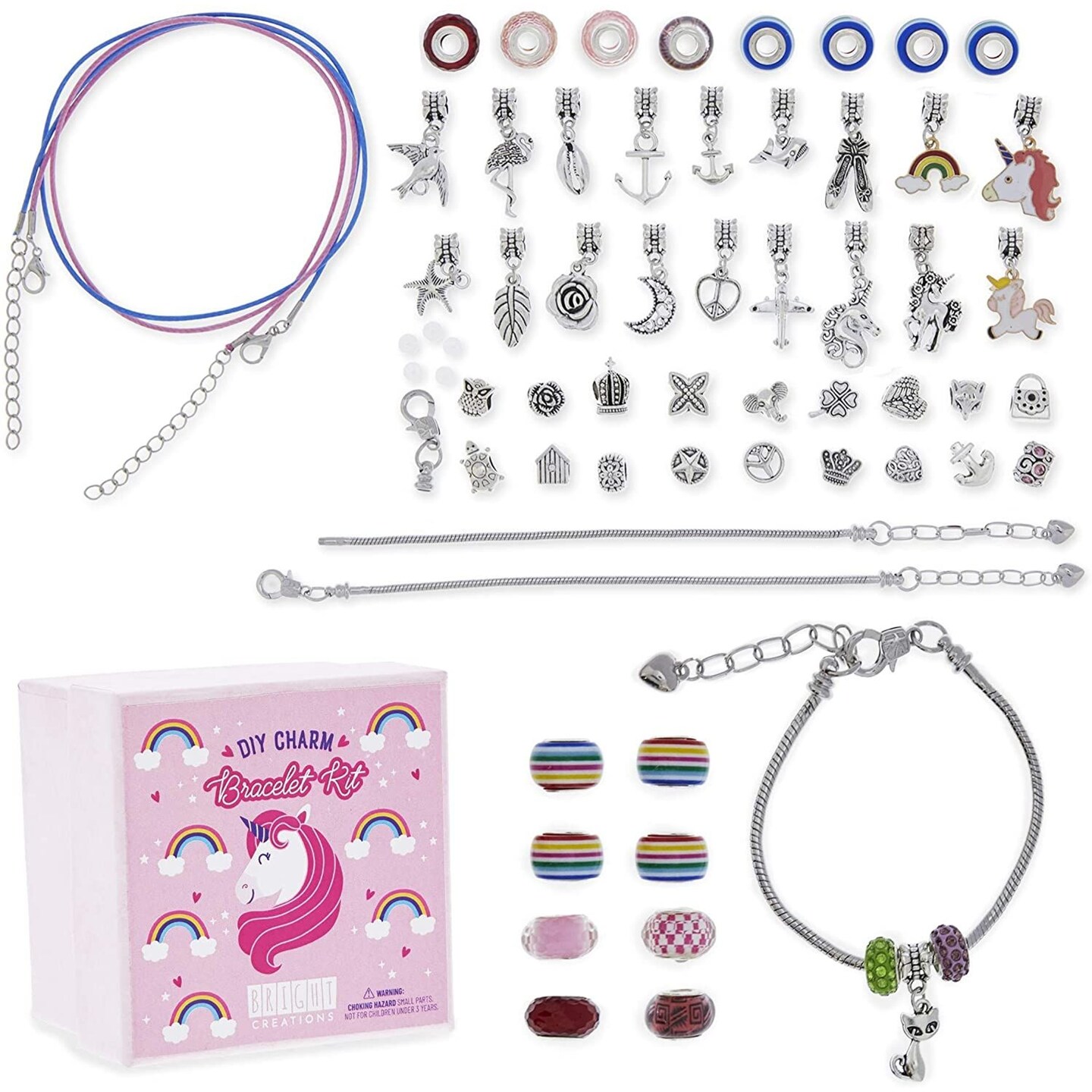 set Charm Bracelet Making Kit Jewelry Beads Unicorn Gift for Girls Teen Age  8-12