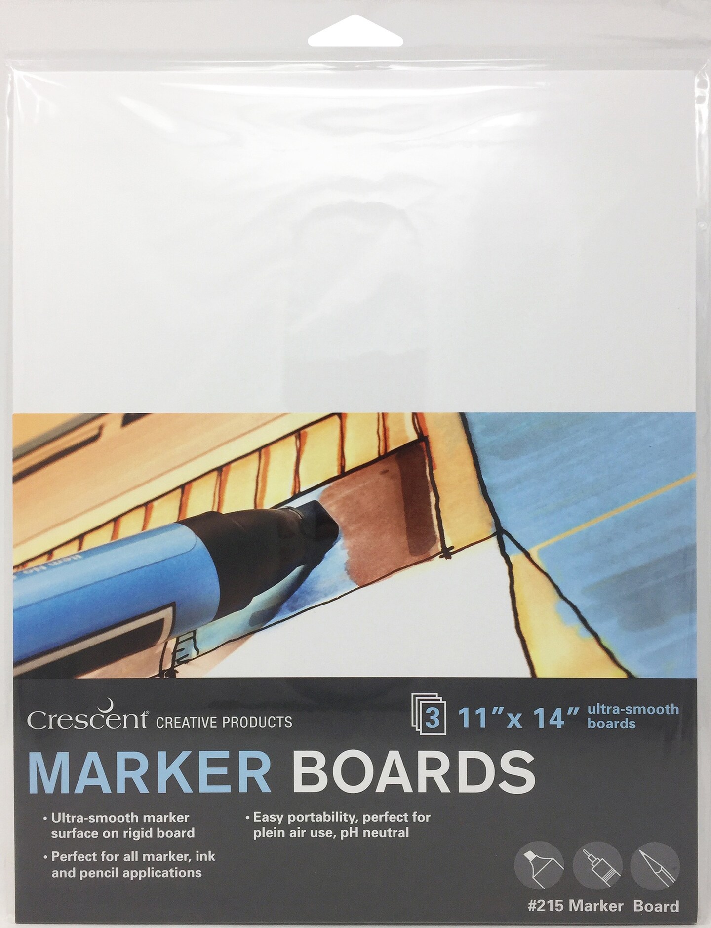 Crescent Marker Board 3/Pkg-11&#x22;X14&#x22; White