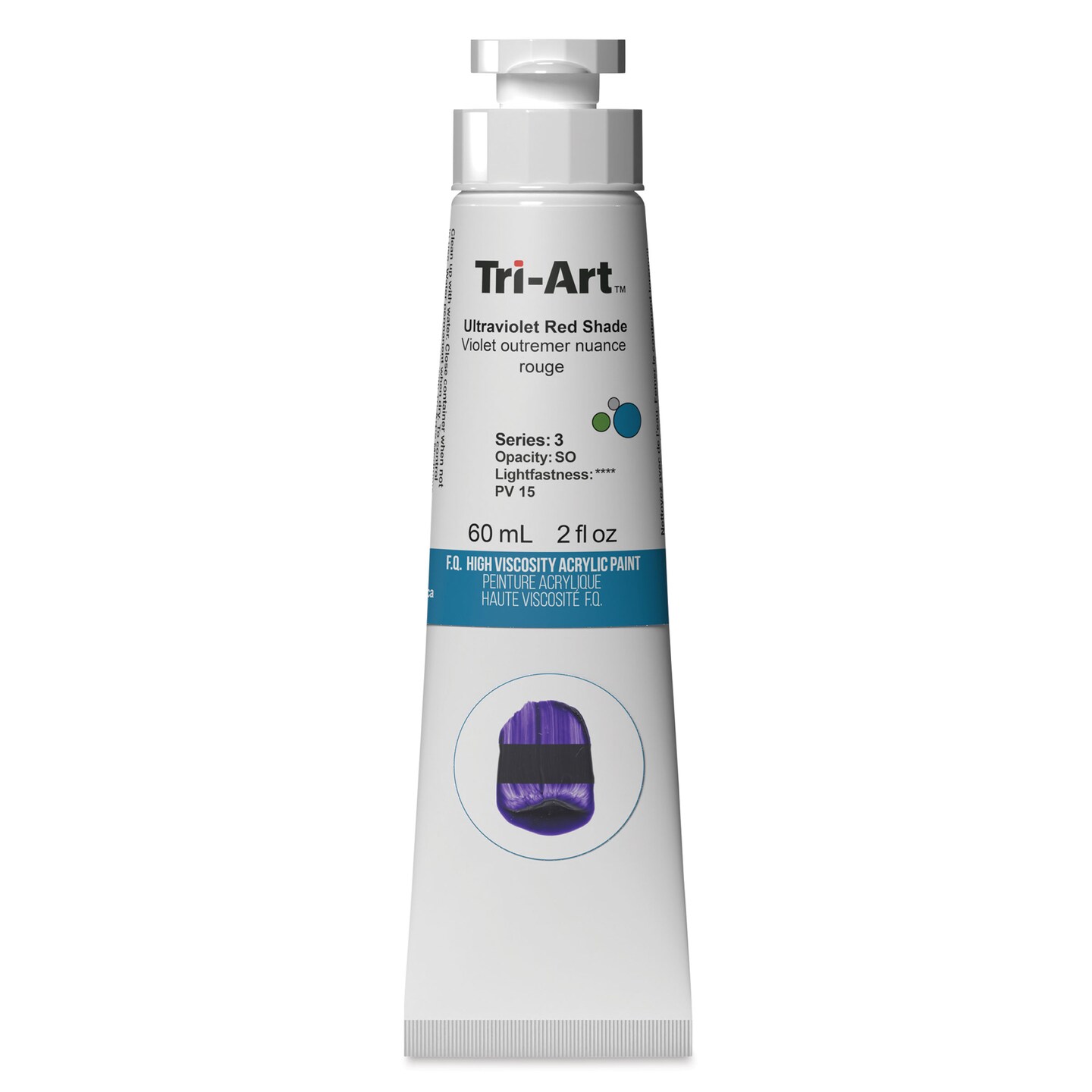 Tri-Art High Viscosity Artist Acrylic - Ultramarine Violet Red Shade, 60 ml tube