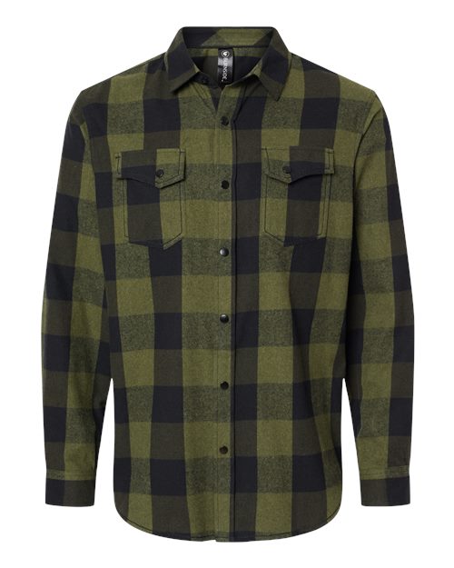Burnside&#xAE; Mens Snap Plaid Flannel Shirt Cotton Polyester