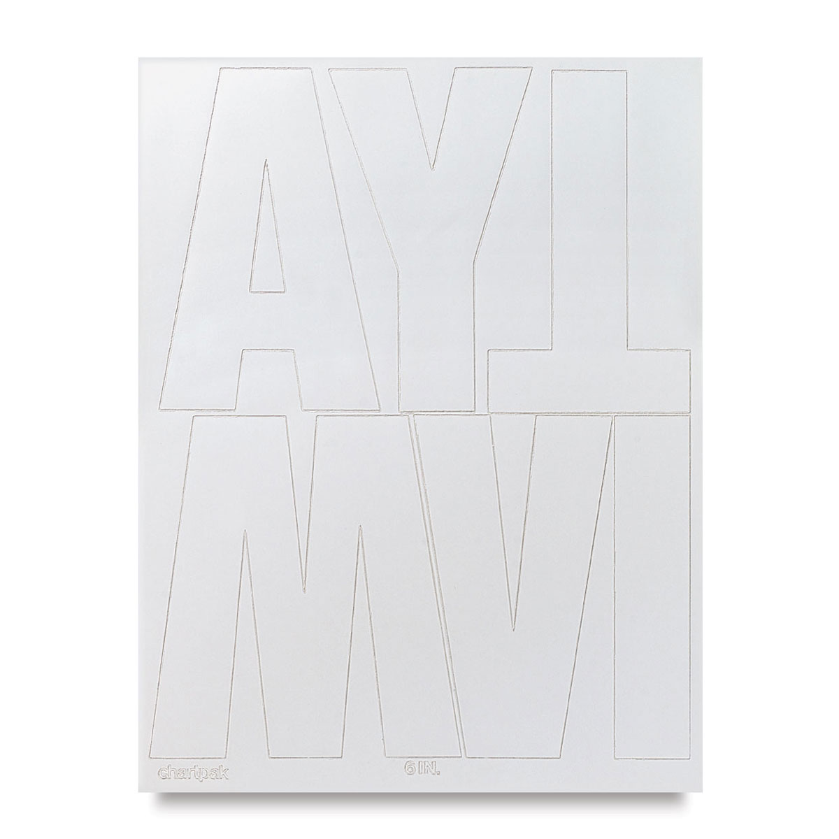 Chartpak Vinyl Letters - 6&#x22; Capital Letters, White
