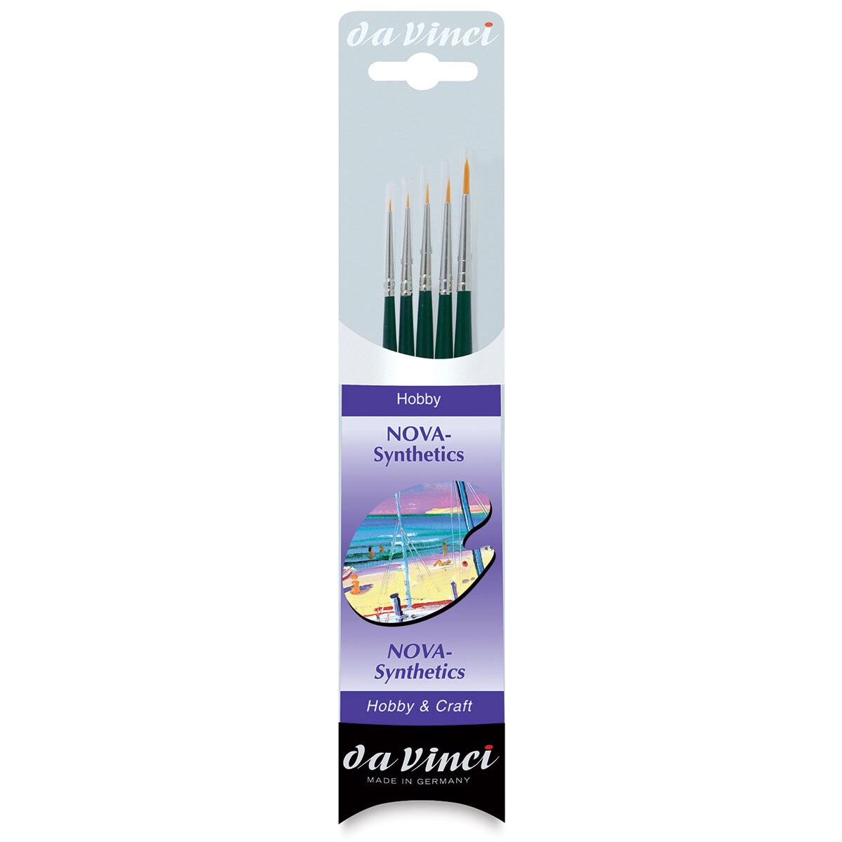Da Vinci Nova Synthetic Brushes - Miniature Painting Set, Short Handle, Set of 5