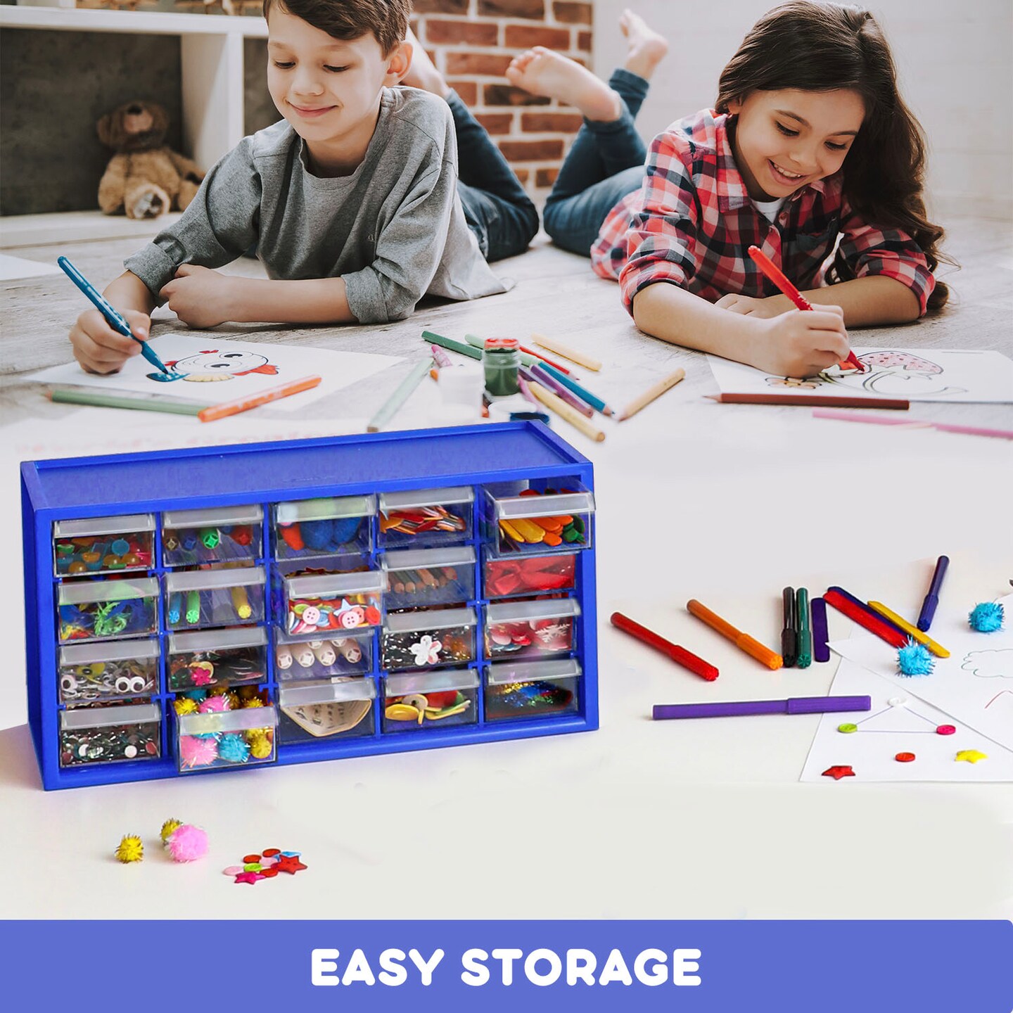 Arts & Crafts Supply Center Complete with 20 Filled Drawers of Craft M –  Toys 2 Discover