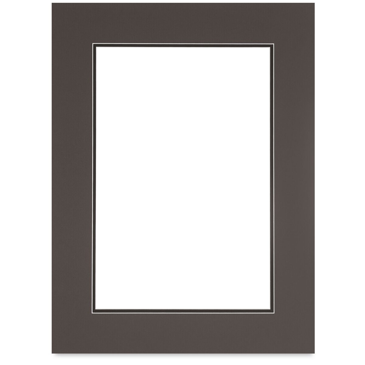 Blick Double Mat - Cinder over Smooth Black, 18&#x22; x 24&#x22; (12&#x22; x 18&#x22; opening)