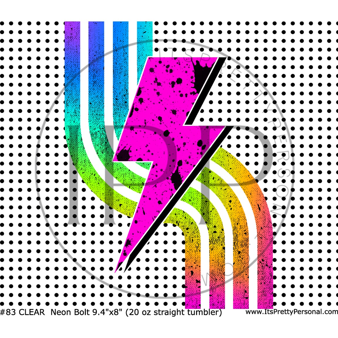 #83 CLEAR- 20oz Neon Bolt It- 9.4&#x22; x 8&#x22; Pattern Vinyl Wrap (IPP EXCLUSIVE!)